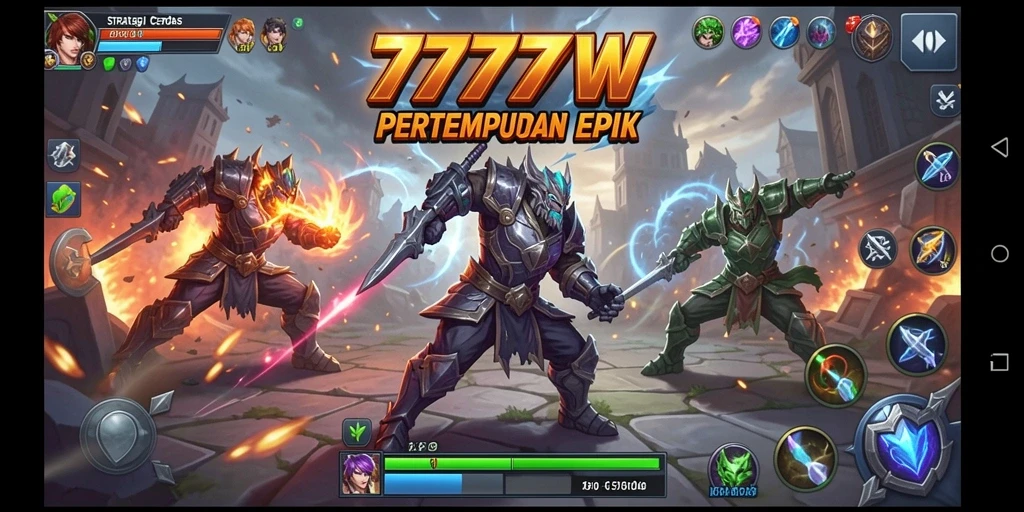 Gameplay mendebarkan 7777W dengan strategi kolaboratif.
