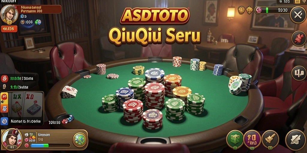 Screenshot gameplay ASDTOTO menampilkan momen seru di permainan QiuQiu.