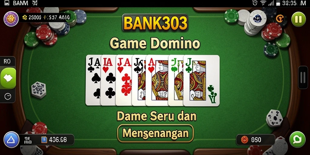 Tampilan gameplay BANK303 yang menarik saat bermain domino.