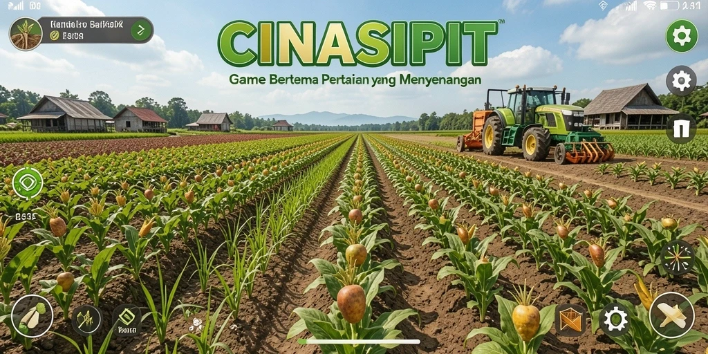 Tampilan gameplay <strong>CINASIPIT</strong> yang menarik dengan aktivitas bertani.