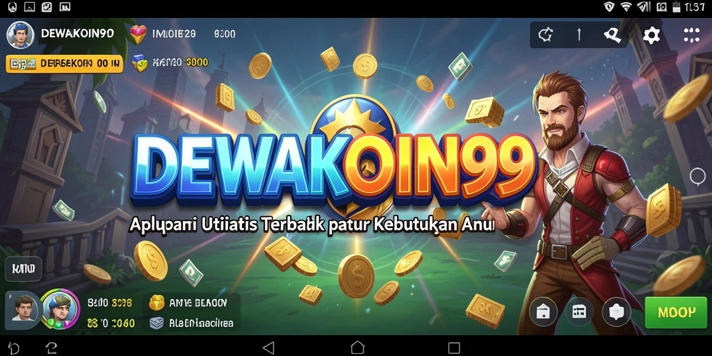 Tampilan antarmuka aplikasi DEWAKOIN99 yang sederhana dan fungsional.