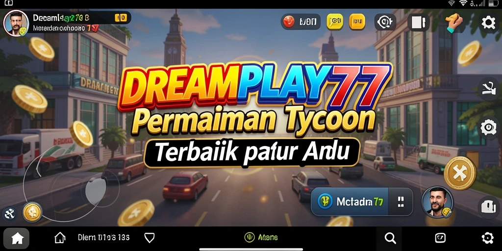 Tampilan utama gameplay DREAMPLAY77 menampilkan strategi bisnis yang mendebarkan.