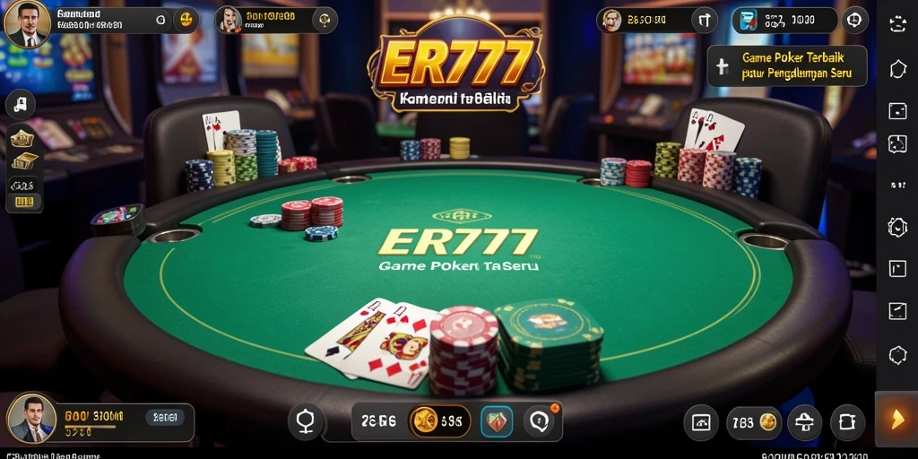 Screenshot gameplay ER777 menampilkan suasana permainan Poker yang seru.