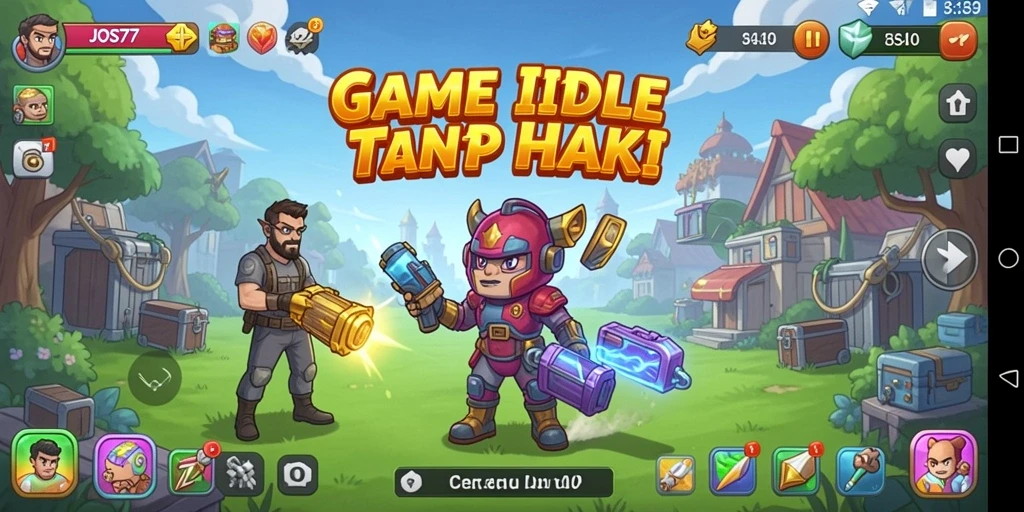 Tampilan utama gameplay JOS77 dengan fitur Idle yang menarik.