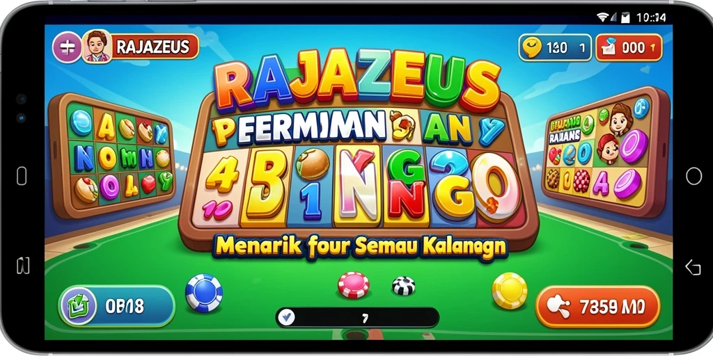 Tampilan gameplay menegangkan di RAJAZEUS Bingo.