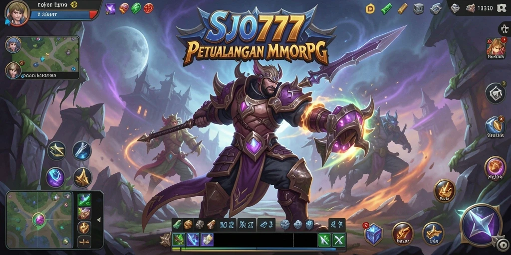 Screenshot SJO777 menampilkan pertempuran karakter dalam dunia MMORPG yang menawan.