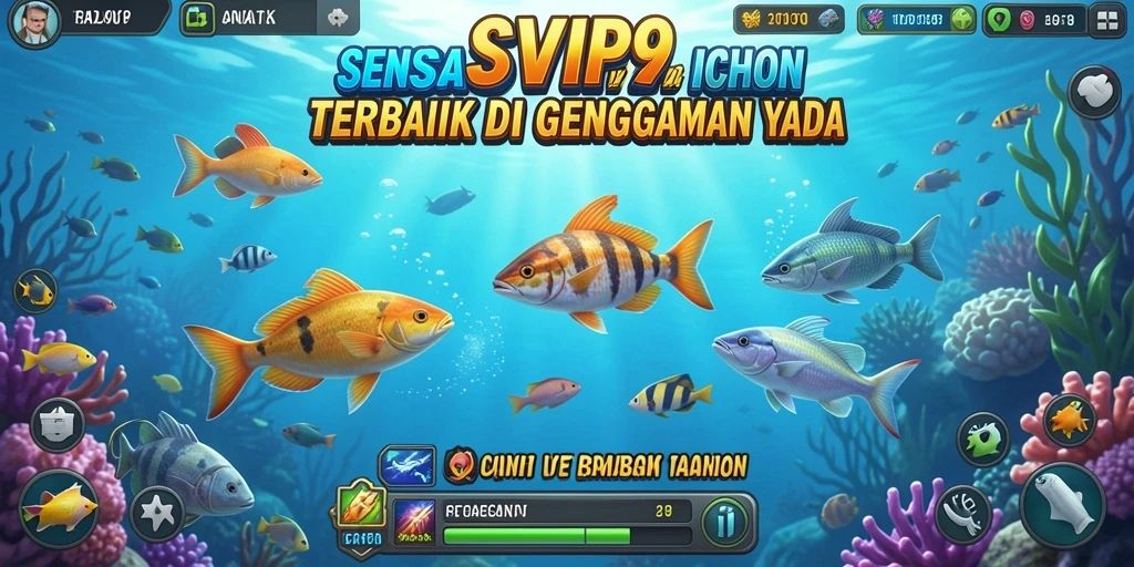 Tampilan gameplay menembak ikan yang seru dan penuh warna.